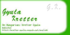 gyula kretter business card